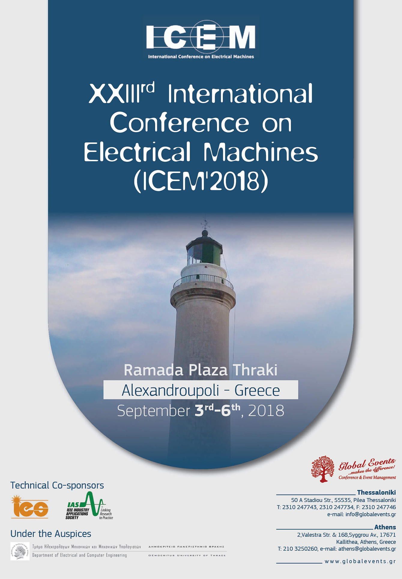 XXIIIrd International Conference on Electrical Machines - ICEM2018